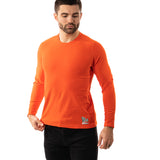 Orange Top Long Sleeve Crew Neck Men's