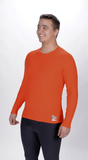 Orange Top Long Sleeve Crew Neck Men's