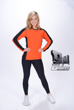 Top Long Sleeve Crew Two-Tone Orange/Black